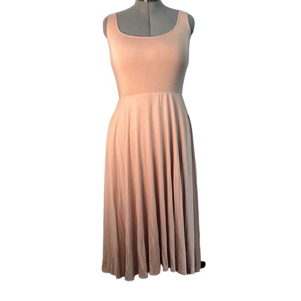 Reformation Rou knit ballerina style scoop neck dress blush pink size large